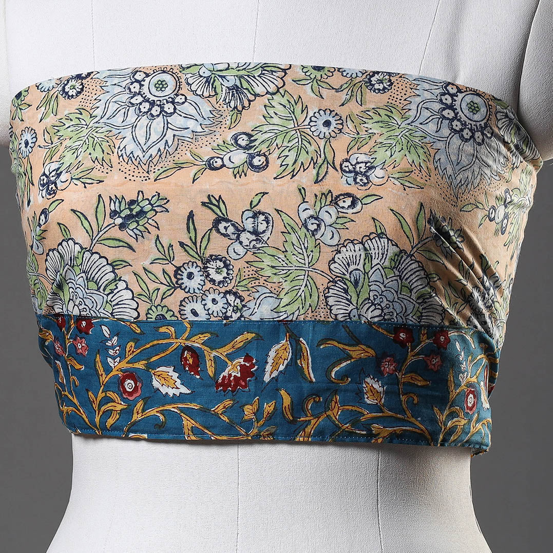 Beige - Sanganeri Block Printed Cotton Blouse Piece