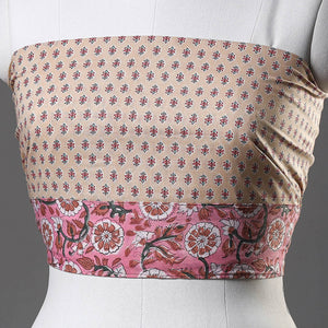 Brown - Sanganeri Block Printed Cotton Blouse Piece