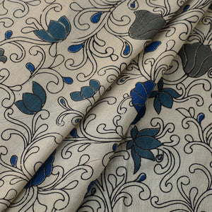 Beige - Cotton Kalamkari Print Fabric 05