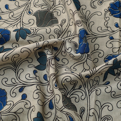 Beige - Cotton Kalamkari Print Fabric 05