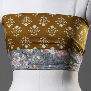 Brown - Sanganeri Block Printed Cotton Blouse Piece