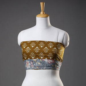Brown - Sanganeri Block Printed Cotton Blouse Piece