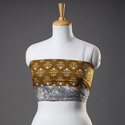 Brown - Sanganeri Block Printed Cotton Blouse Piece