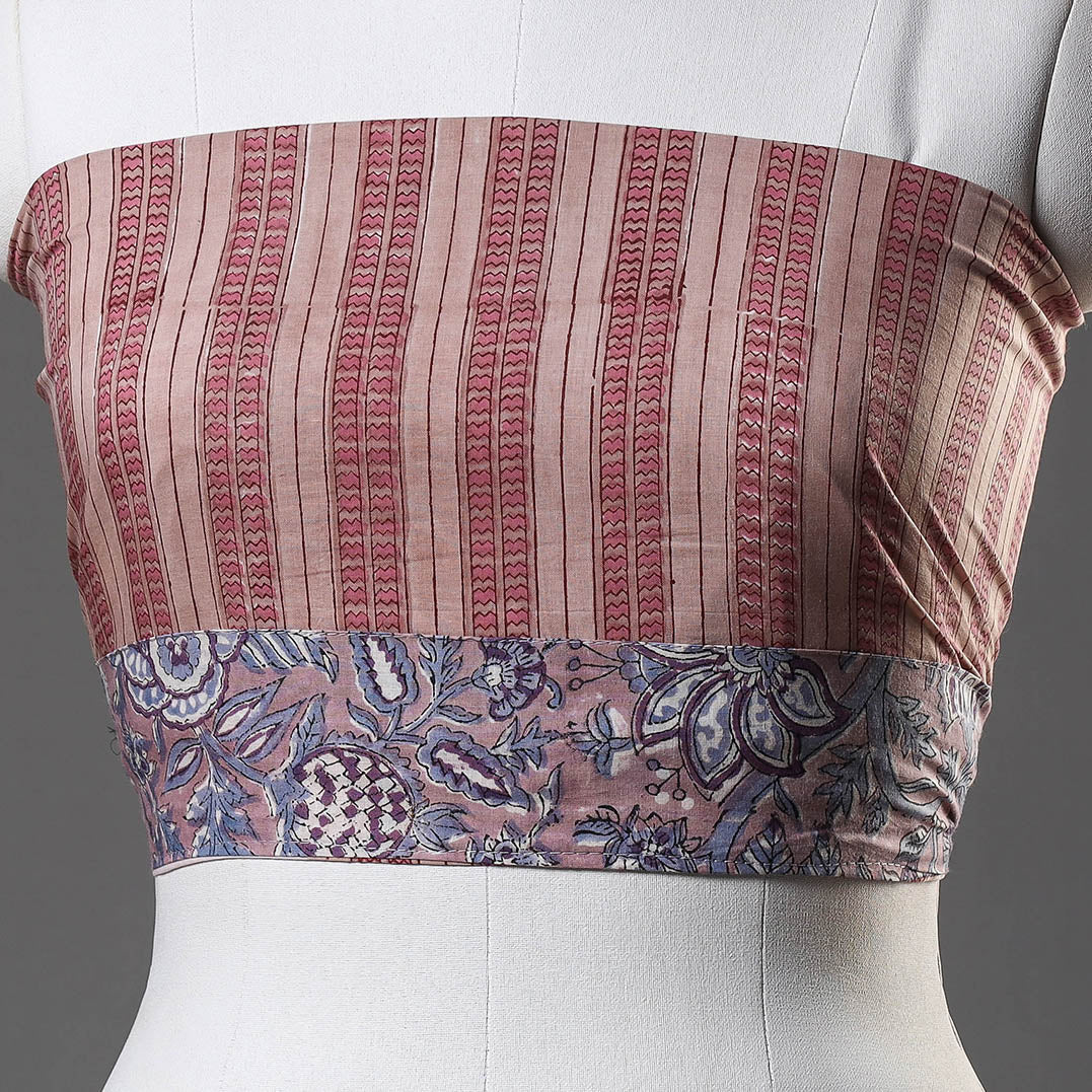 Brown - Sanganeri Block Printed Cotton Blouse Piece