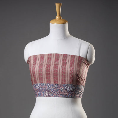 Brown - Sanganeri Block Printed Cotton Blouse Piece