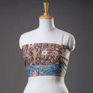 Brown - Sanganeri Block Printed Cotton Blouse Piece