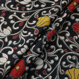 Black - Cotton Kalamkari Print Fabric 09
