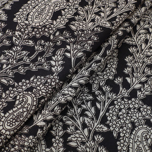 Black - Cotton Kalamkari Print Fabric 10