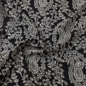 Black - Cotton Kalamkari Print Fabric 10