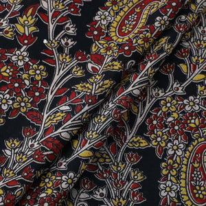 Black - Cotton Kalamkari Print Fabric 13