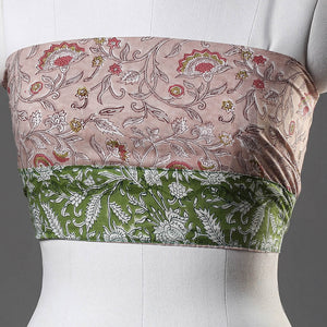 Brown - Sanganeri Block Printed Cotton Blouse Piece