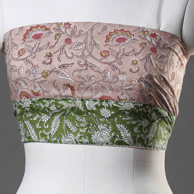 Brown - Sanganeri Block Printed Cotton Blouse Piece