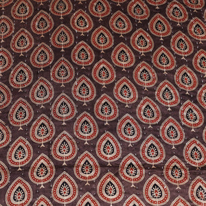 Brown - Reversible Kutch Tagai Embroidered Mashru Silk Double Bed Cover / Quilt (110 x 87 in)