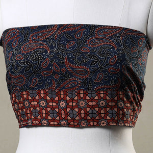 Blue - Ajrakh Block Printed Cotton Blouse Piece