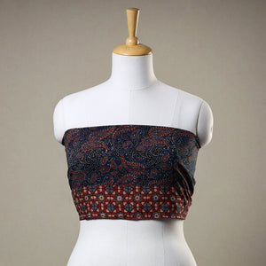Blue - Ajrakh Block Printed Cotton Blouse Piece