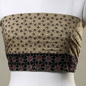 Beige - Ajrakh Block Printed Cotton Blouse Piece