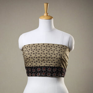 Beige - Ajrakh Block Printed Cotton Blouse Piece