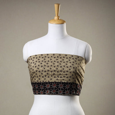 Beige - Ajrakh Block Printed Cotton Blouse Piece