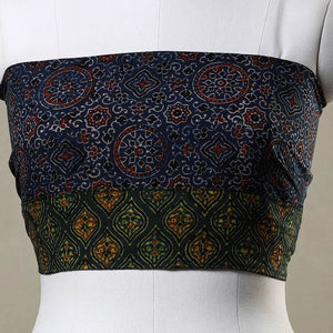 Blue - Ajrakh Block Printed Cotton Blouse Piece