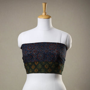 Blue - Ajrakh Block Printed Cotton Blouse Piece