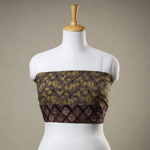 Brown - Ajrakh Block Printed Cotton Blouse Piece