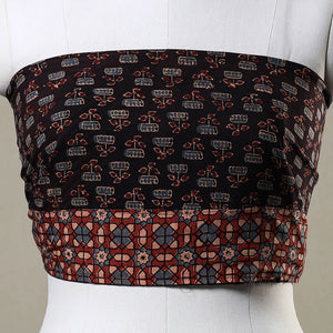 Black - Ajrakh Block Printed Cotton Blouse Piece