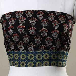 Black - Ajrakh Block Printed Cotton Blouse Piece
