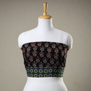 Black - Ajrakh Block Printed Cotton Blouse Piece
