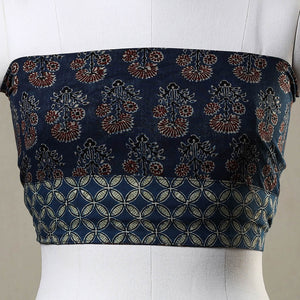 Blue - Ajrakh Block Printed Cotton Blouse Piece