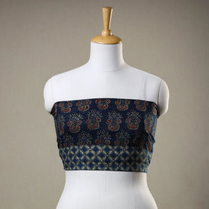 Blue - Ajrakh Block Printed Cotton Blouse Piece