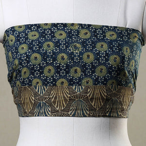 Blue - Ajrakh Block Printed Cotton Blouse Piece