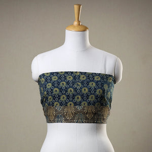 Blue - Ajrakh Block Printed Cotton Blouse Piece