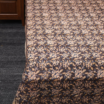 Brown - Pedana Kalamkari Block Printed Cotton Double Bed Cover (111 x 91 in) 20