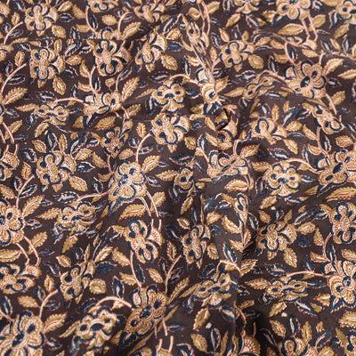Brown - Pedana Kalamkari Block Printed Cotton Double Bed Cover (111 x 91 in) 20