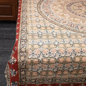 Beige - Pedana Kalamkari Block Printed Cotton Double Bed Cover (111 x 91 in) 21
