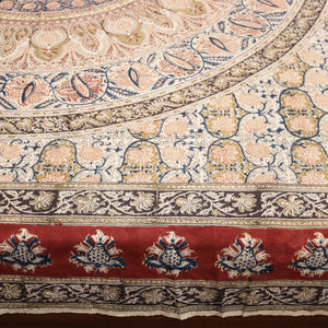 Beige - Pedana Kalamkari Block Printed Cotton Double Bed Cover (111 x 91 in) 21