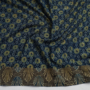 Blue - Ajrakh Block Printed Cotton Blouse Piece