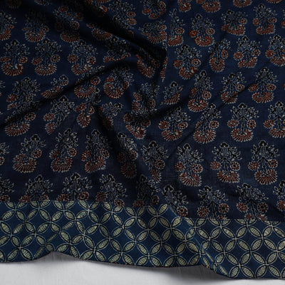Blue - Ajrakh Block Printed Cotton Blouse Piece