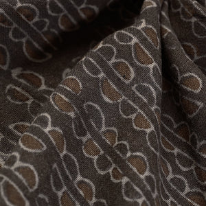 Brown - Pure Wool Handloom Special Akola Hand Block Printed Fabric