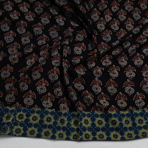 Black - Ajrakh Block Printed Cotton Blouse Piece