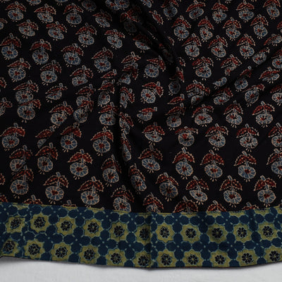 Black - Ajrakh Block Printed Cotton Blouse Piece