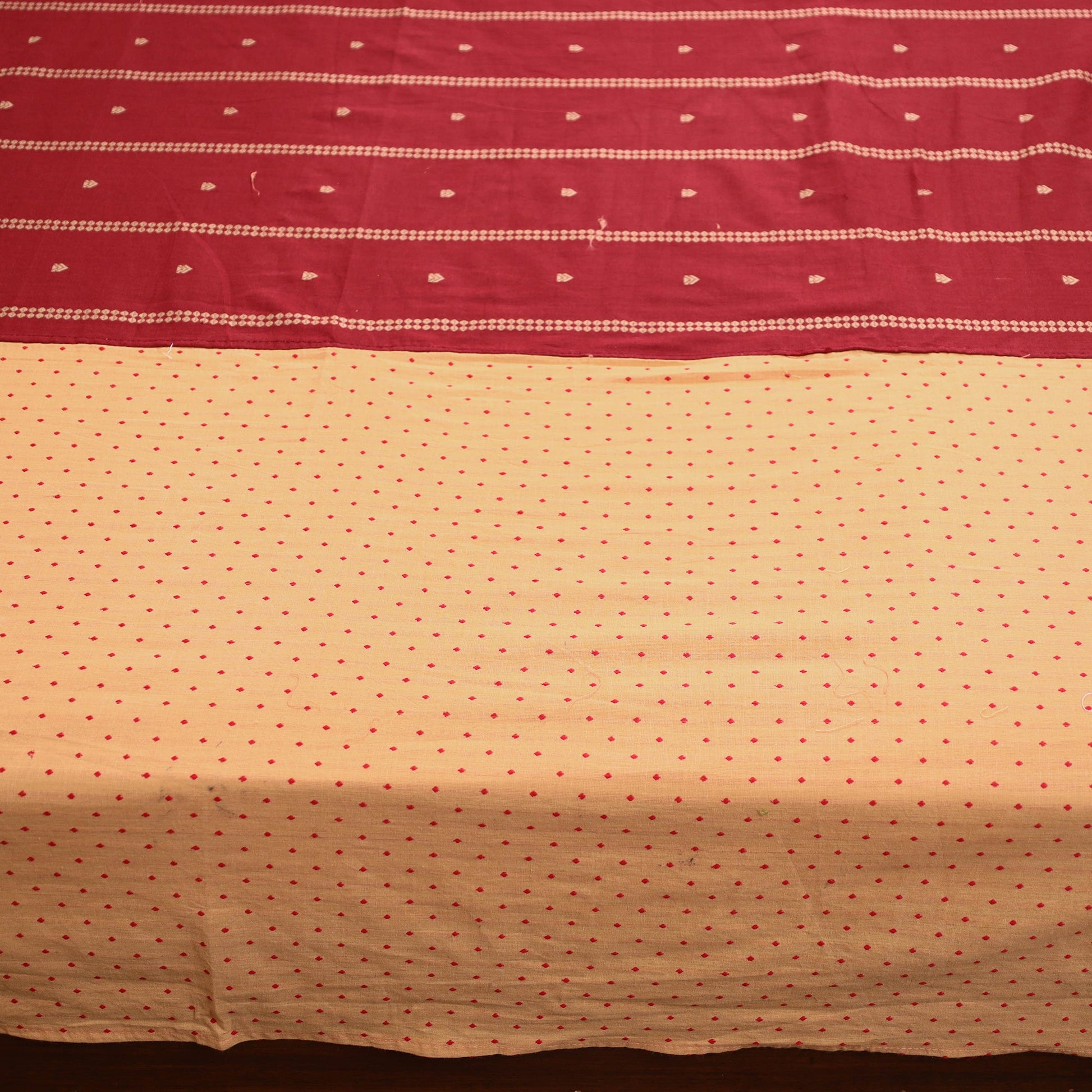 Beige - Jacquard Patchwork Cotton Double Bed Cover with Pillow Covers (108 x 83 in) 35