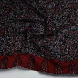 Black - Ajrakh Block Printed Cotton Blouse Piece