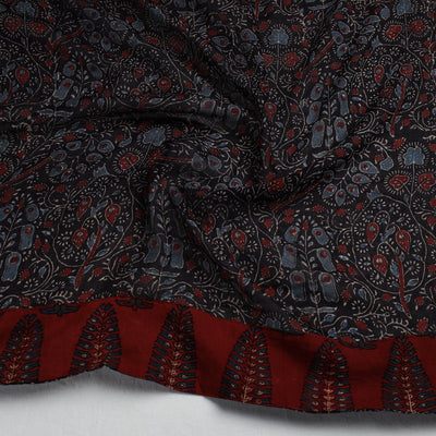 Black - Ajrakh Block Printed Cotton Blouse Piece