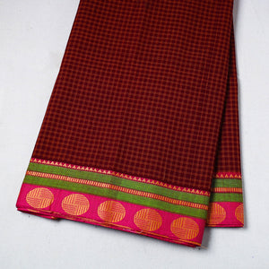 Brown - Cotton Kanchipuram Fabric with Thread Border 35