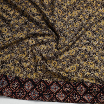 Brown - Ajrakh Block Printed Cotton Blouse Piece