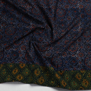 Blue - Ajrakh Block Printed Cotton Blouse Piece