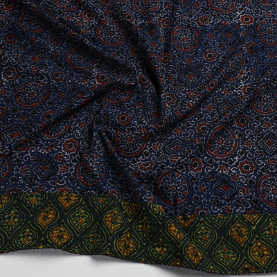 Blue - Ajrakh Block Printed Cotton Blouse Piece