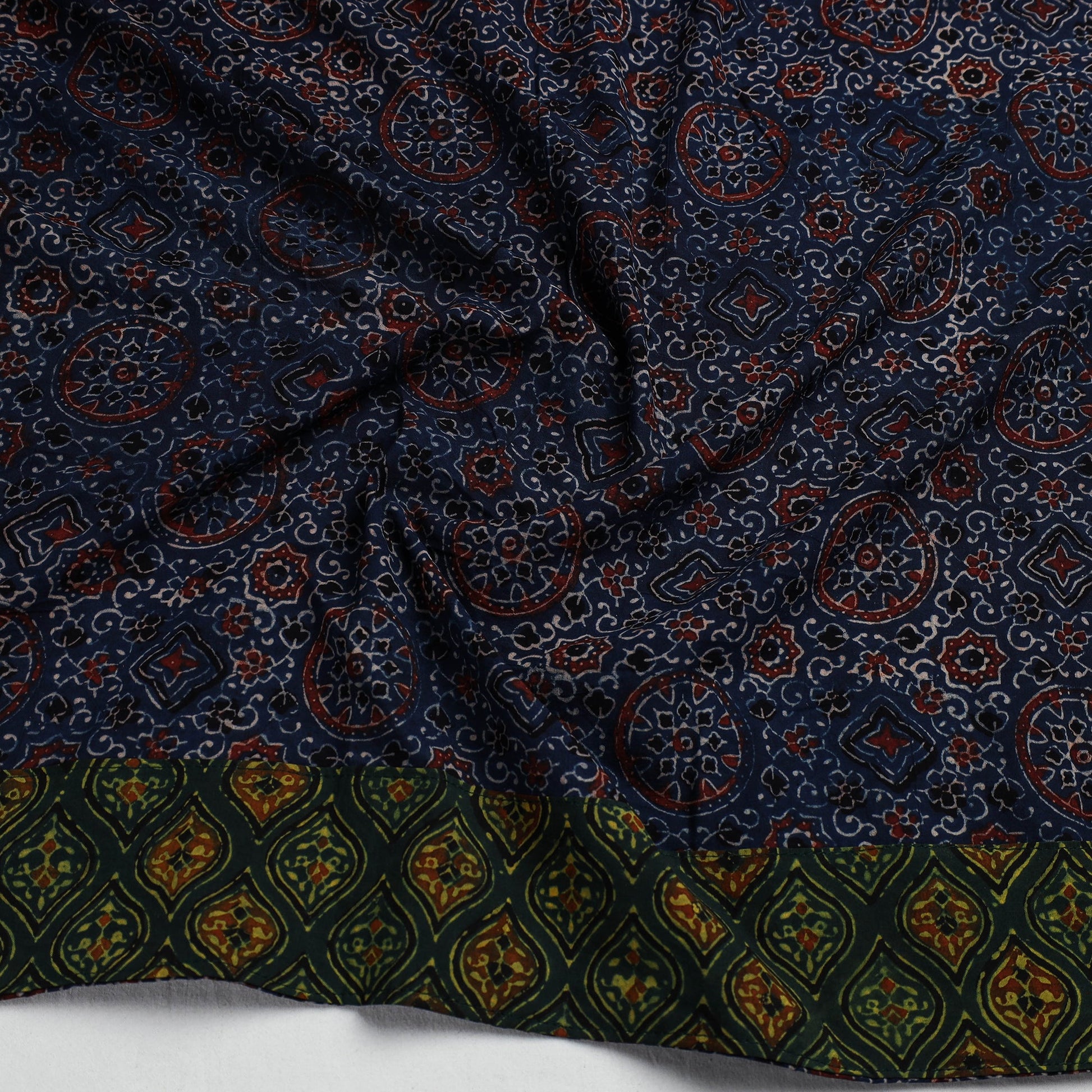 Blue - Ajrakh Block Printed Cotton Blouse Piece