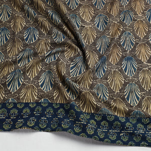 Brown - Ajrakh Block Printed Cotton Blouse Piece